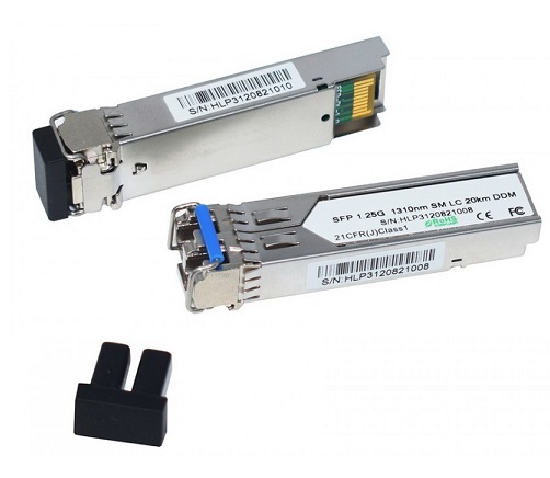 טרנסיבר SFP (מיניג'ביק) ל-1000Base-LX 1.25G SM 20KM תעשייתי, תואם HP מבית TopX SFP105-IN-10K